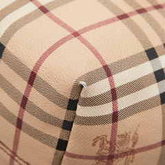 バーバリー ノバチェック シャドーホース トートバッグ ベージュ マルチカラー PVC レザー レディース BURBERRY 【中古】