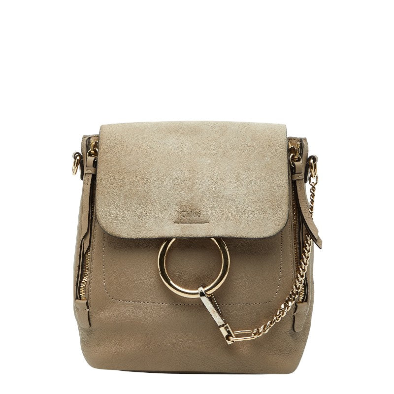 クロエ フェイ リュック バックパック ハンドバッグ 2WAY グレージュ レザー スウェード レディース Chloe 【中古】
