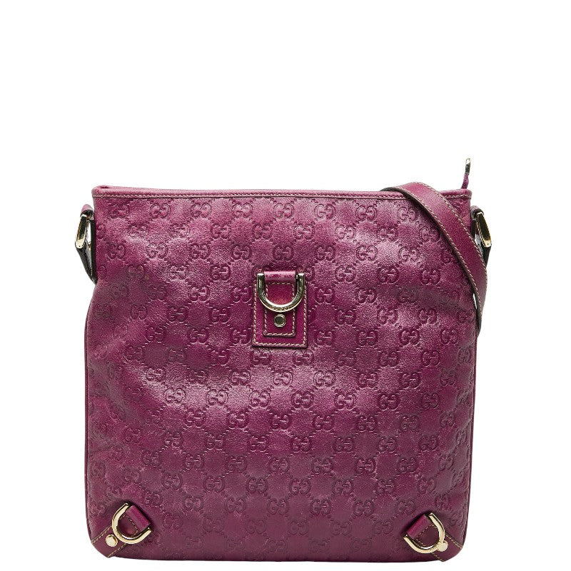 グッチ グッチシマ アビー 斜め掛け ショルダーバッグ 131326 パープル レザー レディース GUCCI 【中古】