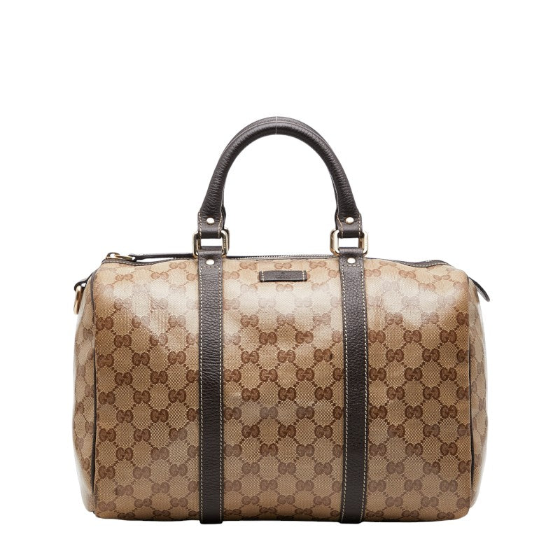 グッチ GGクリスタル ボストンバッグ 265697 ベージュ ブラウン PVC レザー レディース GUCCI 【中古】
