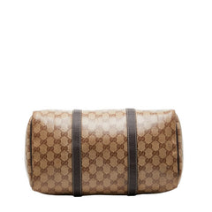 グッチ GGクリスタル ボストンバッグ 265697 ベージュ ブラウン PVC レザー レディース GUCCI 【中古】