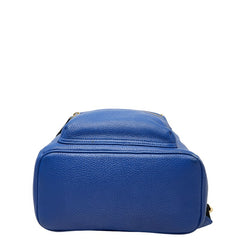 エム シー エム スタッズ リュック バックパック ブルー レザー レディース MCM 【中古】