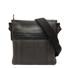 バーバリー 斜め掛け ショルダーバッグ ブラウン ブラック PVC レザー レディース BURBERRY 【中古】