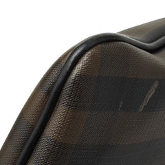 バーバリー 斜め掛け ショルダーバッグ ブラウン ブラック PVC レザー レディース BURBERRY 【中古】