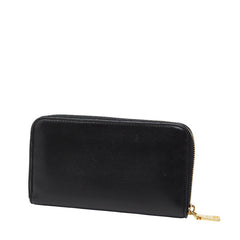 プラダ フラワー フラ ハワイ 長財布 ブラック レザー レディース PRADA 【中古】