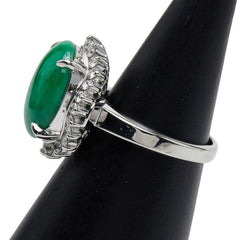 Pt900 プラチナ ヒスイ5.73ct ダイヤ0.48ct リング 指輪 レディース 11号 【中古】