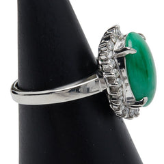 Pt900 プラチナ ヒスイ5.73ct ダイヤ0.48ct リング 指輪 レディース 11号 【中古】