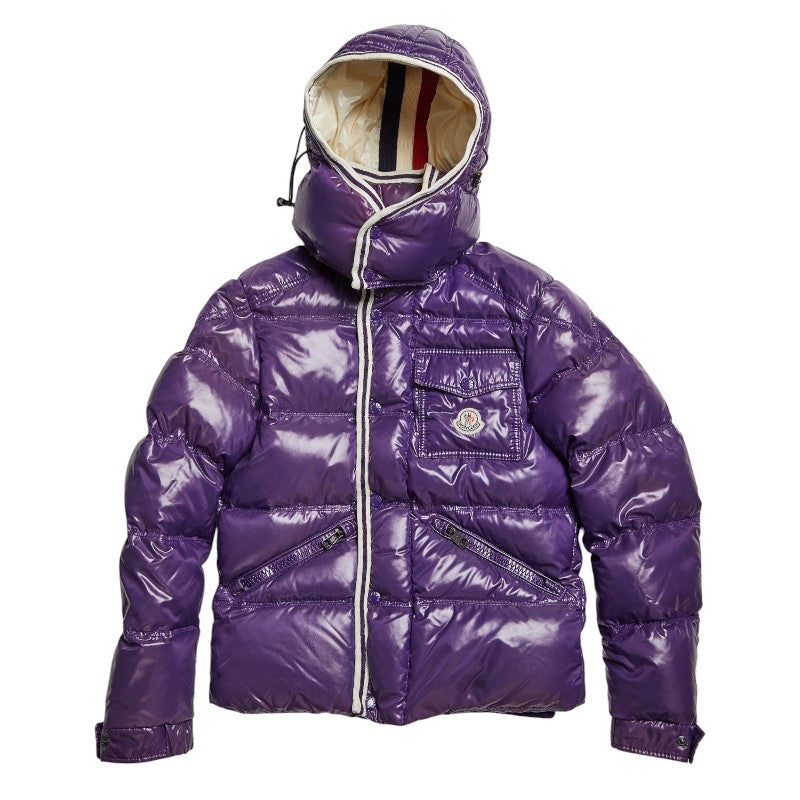 モンクレール BRANSON ブランソン ダウンジャケット サイズ0 パープル ホワイト ナイロン ウール ダウン レディース MONCLER 【中古】