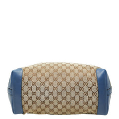 グッチ GGキャンバス トートバッグ 247209 ベージュ ブルー キャンバス レザー レディース GUCCI 【中古】