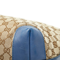 グッチ GGキャンバス トートバッグ 247209 ベージュ ブルー キャンバス レザー レディース GUCCI 【中古】