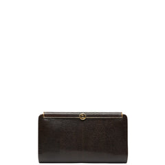 グッチ クロコ型押し クラッチバッグ ブラウン レザー レディース GUCCI 【中古】