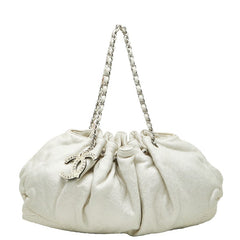 シャネル ココマーク メルローズカバス チェーン ショルダーバッグ アイボリー ホワイト コットンジャージ レディース CHANEL 【中古】