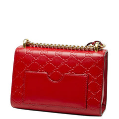 グッチ グッチシマ パドロック チェーン ショルダーバッグ 409487 ブラック ゴールド レザー レディース GUCCI 【中古】