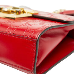 グッチ グッチシマ パドロック チェーン ショルダーバッグ 409487 ブラック ゴールド レザー レディース GUCCI 【中古】