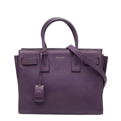 サンローラン サックドジュール ナノ ハンドバッグ ショルダーバッグ 2WAY パープル レザー レディース SAINT LAURENT 【中古】