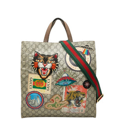 グッチ GGスプリーム クーリエ トートバッグ ショルダーバッグ 2WAY 474084 ベージュ マルチカラー PVC レザー レディース GUCCI 【中古】