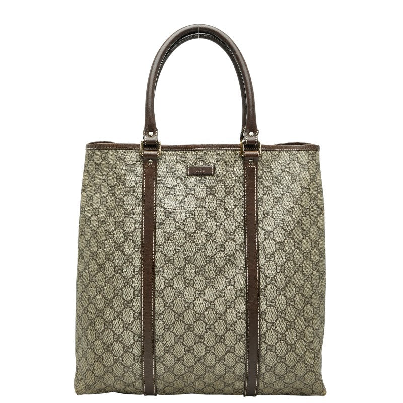 グッチ GGスプリーム トートバッグ 223668 ブラウン ベージュ PVC レザー レディース GUCCI 【中古】