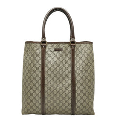 グッチ GGスプリーム トートバッグ 223668 ブラウン ベージュ PVC レザー レディース GUCCI 【中古】