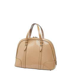 グッチ マイクログッチシマ ハンドバッグ ショルダーバッグ 2WAY 309617 ベージュ エナメル レディース GUCCI 【中古】