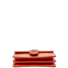 グッチ インターロッキングG 斜め掛け チェーン ショルダーバッグ 510304 オレンジ レザー レディース GUCCI 【中古】