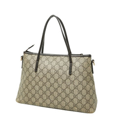 グッチ GGスプリーム ハンドバッグ ショルダーバッグ 2WAY 353440 ベージュ ブラウン PVC レザー レディース GUCCI 【中古】