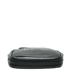 バレンシアガ ロゴ ショルダーバッグ ブラック レザー レディース BALENCIAGA 【中古】