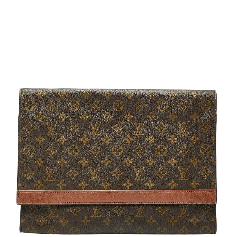 ルイ ヴィトン モノグラム ポルト エンベロープ クラッチバッグ セカンドバッグ 書類ケース M51801 ブラウン PVC レザー メンズ LOUIS VUITTON 【中古】