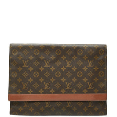 ルイ ヴィトン モノグラム ポルト エンベロープ クラッチバッグ セカンドバッグ 書類ケース M51801 ブラウン PVC レザー メンズ LOUIS VUITTON 【中古】