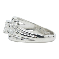 Pt900 プラチナ ダイヤ0.35ct ダイヤ0.34ct リング 指輪 レディース 12.5号 【中古】