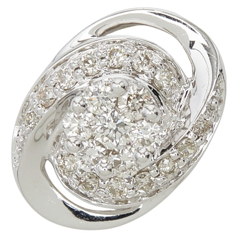 K18WG ホワイトゴールド ダイヤ0.30ct ペンダントトップ ネックレス レディース 【中古】