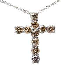 K18WG ホワイトゴールド ダイヤ1.00ct ネックレス レディース 【中古】