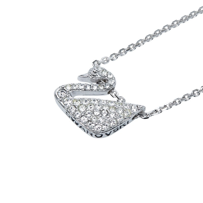 スワロフスキー スワン ラインストーン ネックレス シルバー メタル レディース SWAROVSKI 【中古】