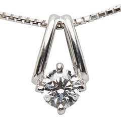 K18WG ホワイトゴールド K14WG ホワイトゴールド ダイヤ0.234ct ネックレス レディース 【中古】