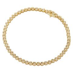 K18YG イエローゴールド ダイヤ1.00ct テニスブレスレット ブレスレット レディース 【中古】