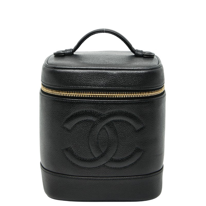 シャネル ココマーク バニティバッグ ハンドバッグ ブラック キャビアスキン レディース CHANEL 【中古】