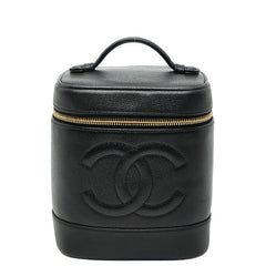 シャネル ココマーク バニティバッグ ハンドバッグ ブラック キャビアスキン レディース CHANEL 【中古】