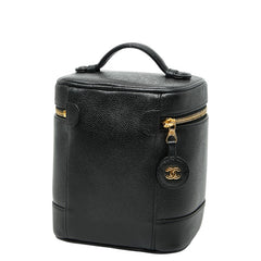 シャネル ココマーク バニティバッグ ハンドバッグ ブラック キャビアスキン レディース CHANEL 【中古】