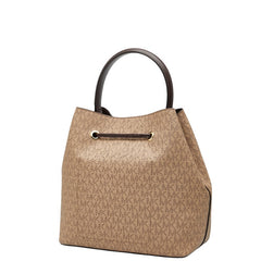 マイケルコース MKシグネチャー ハンドバッグ ショルダーバッグ 2WAY ベージュ ブラウン PVC レザー レディース Michael Kors 【中古】