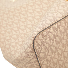 マイケルコース MKシグネチャー ハンドバッグ ショルダーバッグ 2WAY ベージュ ブラウン PVC レザー レディース Michael Kors 【中古】