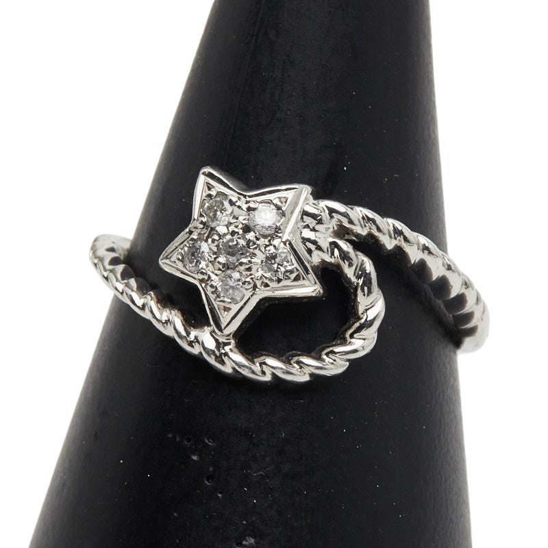 Pt900 プラチナ ダイヤ0.10ct スター 星 モチーフ リング 指輪 レディース 13号 【中古】