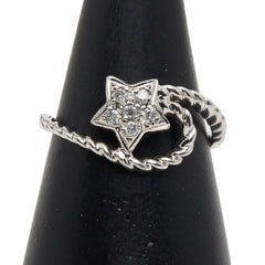 Pt900 プラチナ ダイヤ0.10ct スター 星 モチーフ リング 指輪 レディース 13号 【中古】