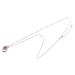 K14WG ホワイトゴールド ルビー0.69ct ダイヤ0.16ct ペンダントネックレス レディース 【中古】