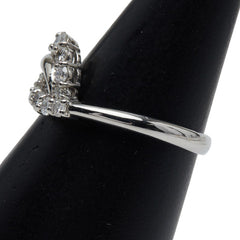 Pt900 プラチナ ダイヤ0.50ct ハートモチーフ リング 指輪 レディース 17.5号 【中古】
