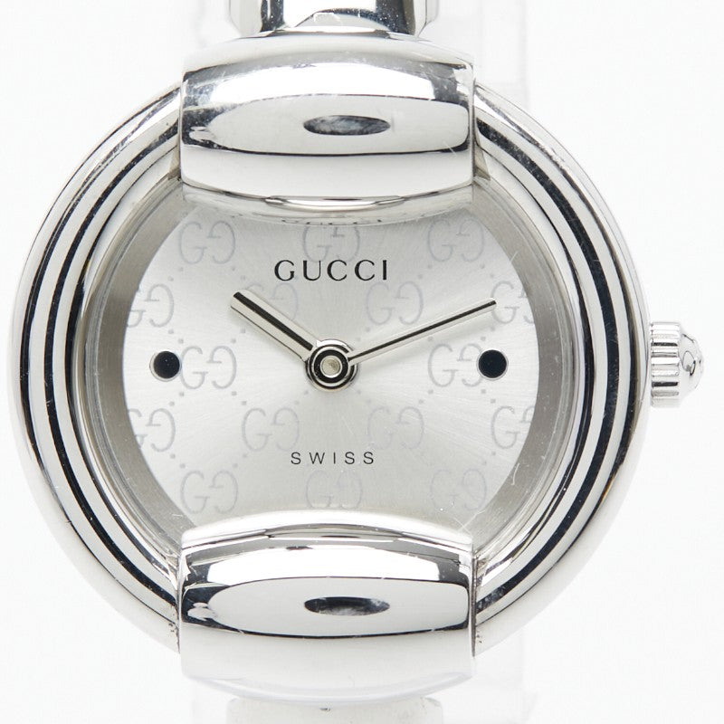 グッチ 腕時計 1400L スイス製クオーツ シルバー文字盤 ステンレススチール レディース GUCCI 【中古】