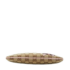 グッチ GGキャンバス パパガッロ オウム ポーチ ベージュ ピンク キャンバス レザー レディース GUCCI 【中古】