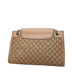 グッチ GGキャンバス エミリー チェーン ショルダーバッグ 295403 ベージュ ピンク キャンバス レザー レディース GUCCI 【中古】