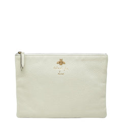 グッチ アニマリエ ビー BEE 蜂 クラッチ セカンドバッグ ポーチ 460187 アイボリー レザー レディース GUCCI 【中古】
