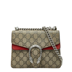 グッチ GGスプリーム ディオニュソス チェーン ショルダーバッグ 421970 ベージュ レッド PVC スウェード レディース GUCCI 【中古】