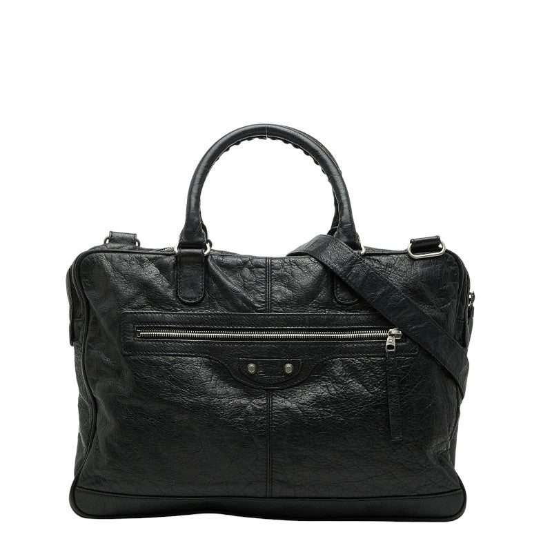 バレンシアガ ブリーフケース ショルダーバッグ 2WAY ブラック レザー メンズ BALENCIAGA 【中古】