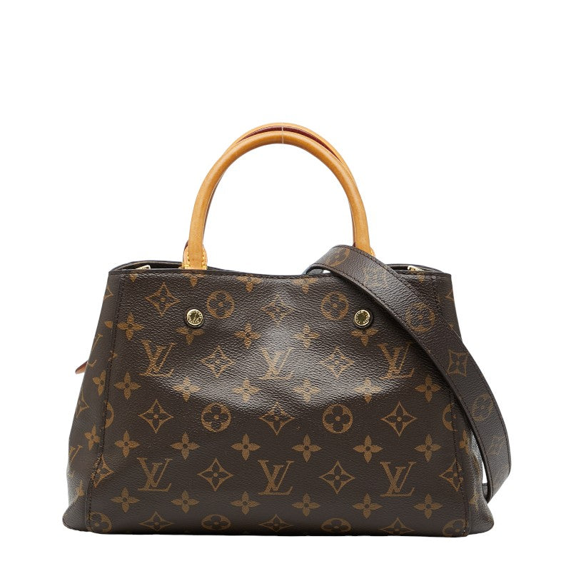 ルイ ヴィトン モノグラム モンテーニュBB ハンドバッグ ショルダーバッグ 2WAY M41055 ブラウン PVC レザー レディース LOUIS VUITTON 【中古】